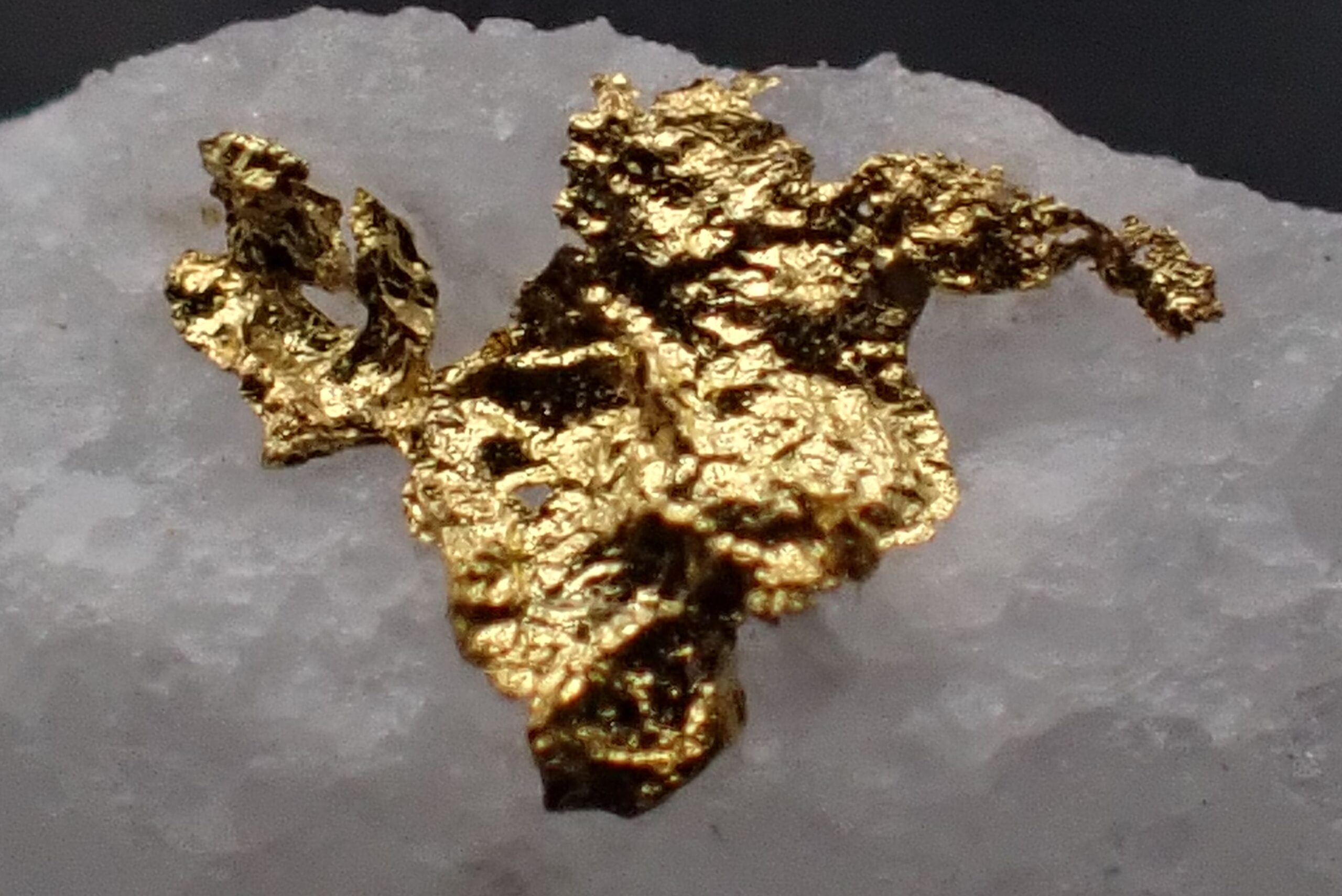 Or natif sur Quartz , Val d’Or , Vallée de l’Or , Québec , Canada . référence : orna15 VENDU